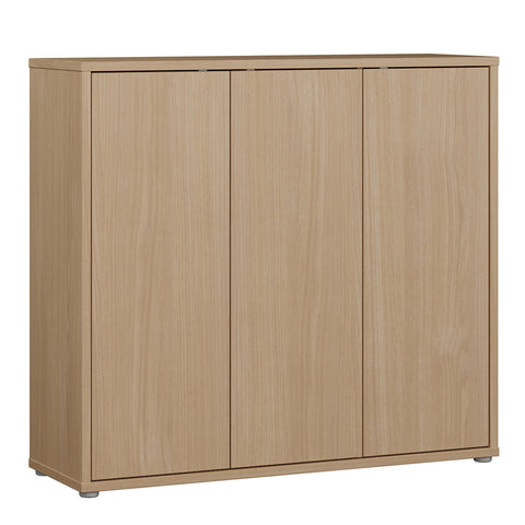 Alice Springs Shoe Cabinet - 3 Door Push-to-Open Elegancia Oak