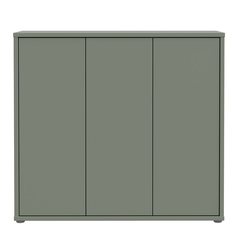 Alice Springs Sage Green Shoe Cabinet - 3 Door Push-to-Open Storage