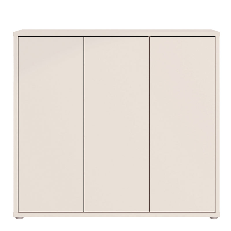 Alice Springs 3-Door Shoe Cabinet in Sand - Push-to-Open