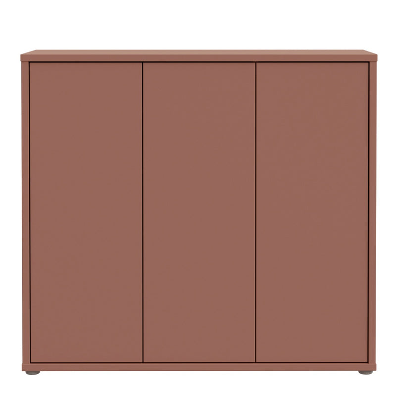 Alice Springs Shoe Cabinet with 3 Doors Push-to-Open Terracotta