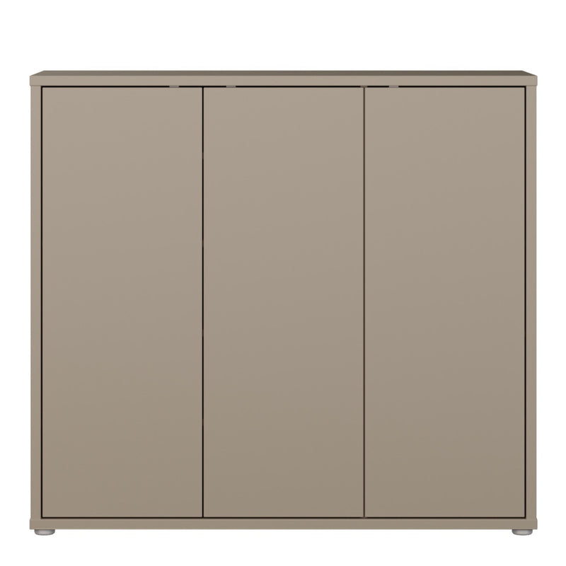 Alice Springs Shoe Cabinet with 3 Doors Push-to-Open Taupe