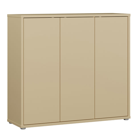 Alice Springs Shoe Cabinet with 3 Doors Push-to-Open in Butter Yellow