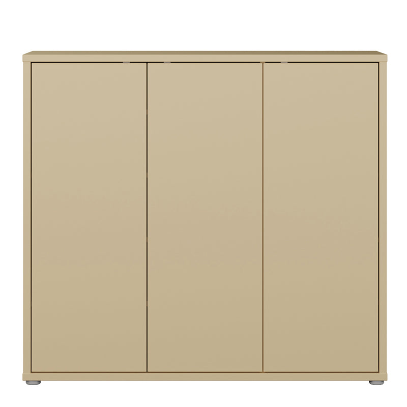 Alice Springs Shoe Cabinet with 3 Doors Push-to-Open in Butter Yellow