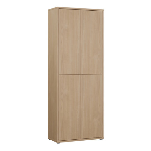 Alice Springs Tall Shoe Cabinet 4 Door Push-to-Open Elegancia Oak