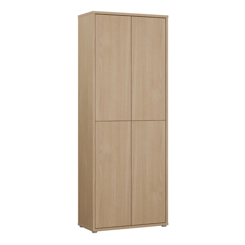 Alice Springs Tall Shoe Cabinet 4 Door Push-to-Open Elegancia Oak