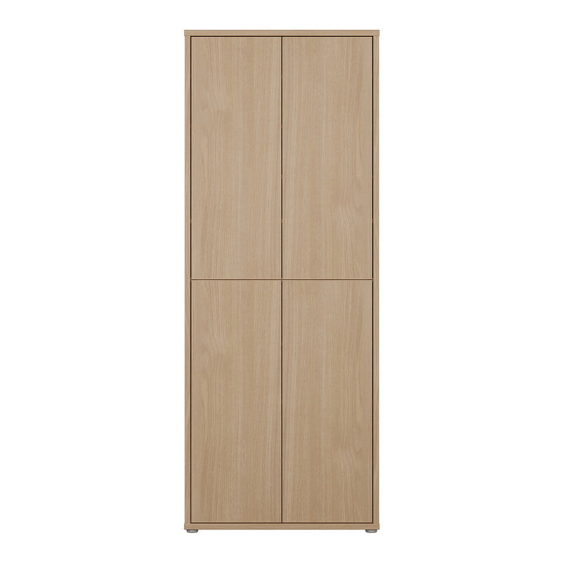 Alice Springs Tall Shoe Cabinet 4 Door Push-to-Open Elegancia Oak