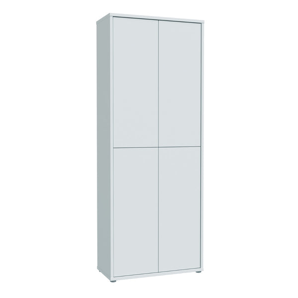 Alice Springs Tall Shoe Cabinet with 4 Doors in Light Grey