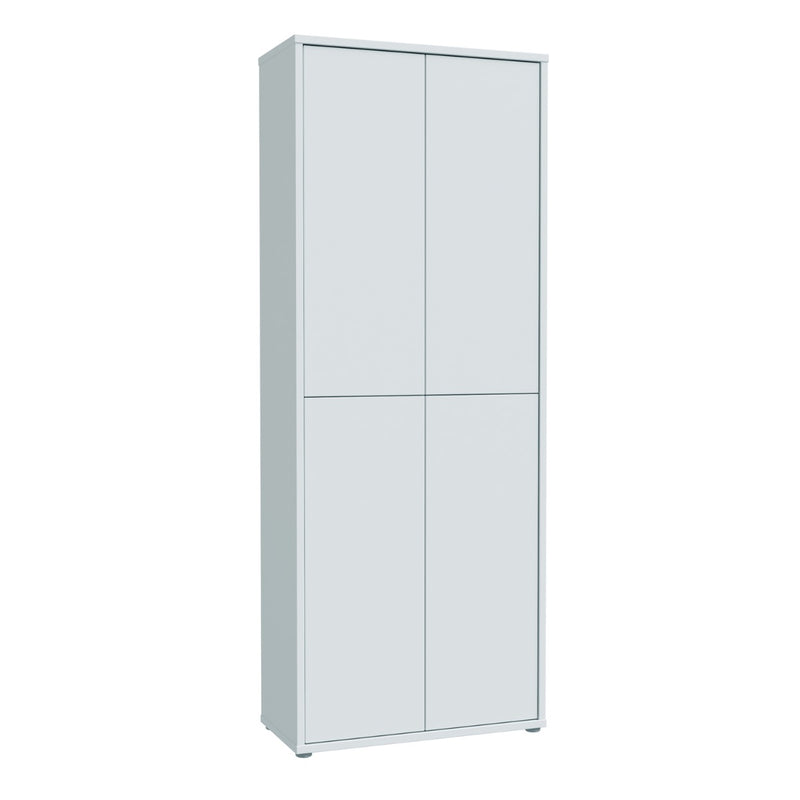 Alice Springs Tall Shoe Cabinet with 4 Doors in Light Grey