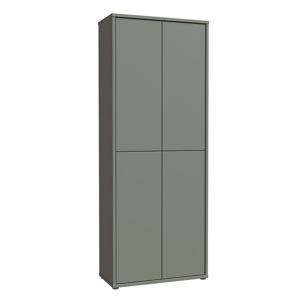 Alice Springs Tall Shoe Cabinet 4 Door Push-to-Open Sage Green