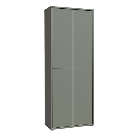 Alice Springs Tall Shoe Cabinet 4 Door Push-to-Open Sage Green