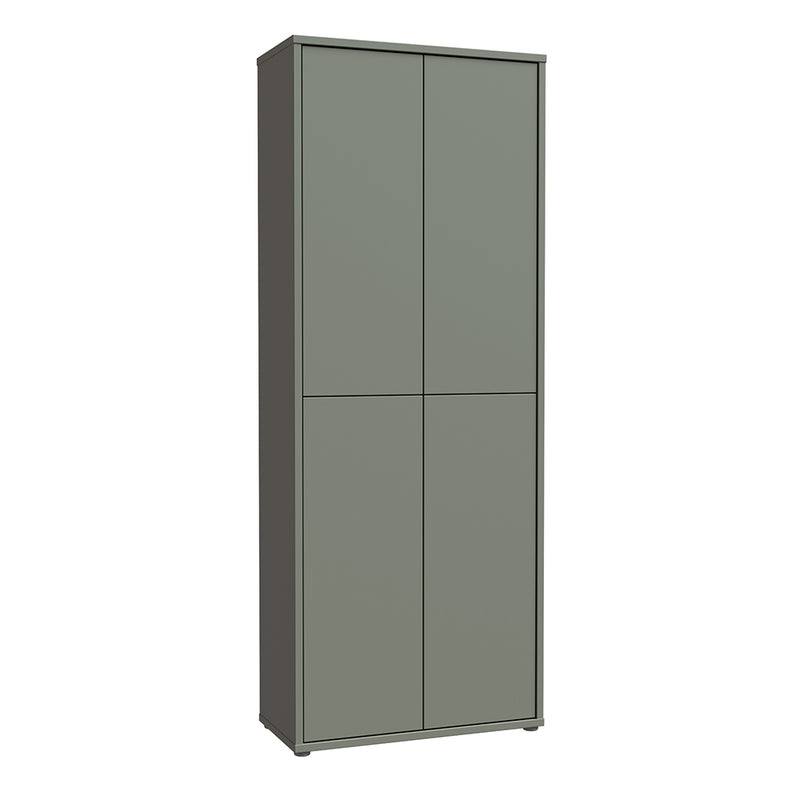 Alice Springs Tall Shoe Cabinet 4 Door Push-to-Open Sage Green