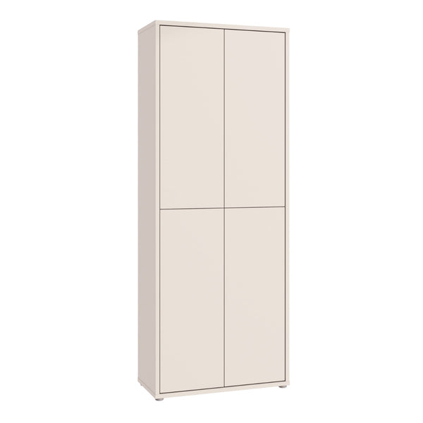 Alice Springs Tall Shoe Cabinet with 4 Doors Push-to-Open Sand