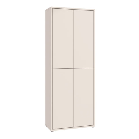 Alice Springs Tall Shoe Cabinet with 4 Doors Push-to-Open Sand