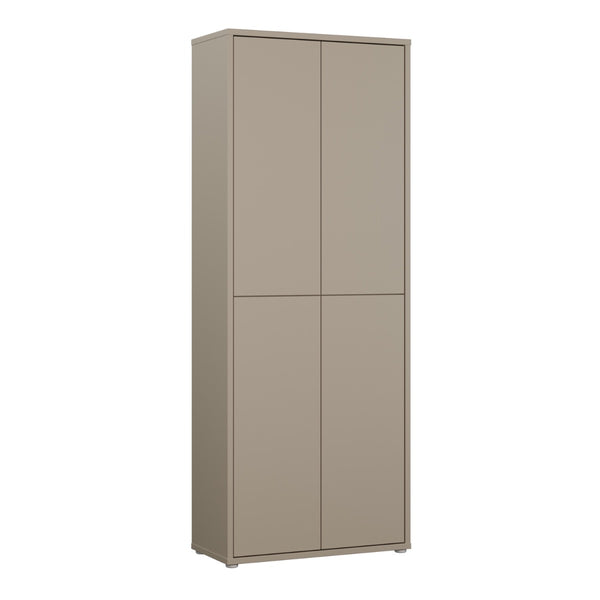 Alice Springs Tall Shoe Cabinet with 4 Doors in Taupe