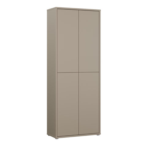 Alice Springs Tall Shoe Cabinet with 4 Doors in Taupe