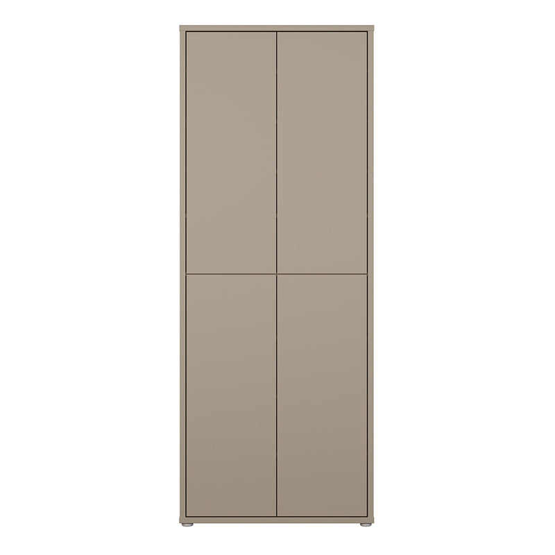 Alice Springs Tall Shoe Cabinet with 4 Doors in Taupe