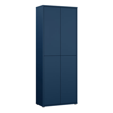 Alice Springs Tall Shoe Cabinet 4 Door Push-to-Open Night Blue