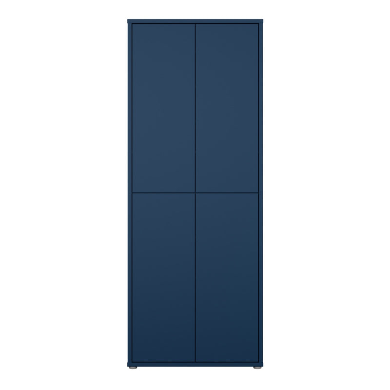 Alice Springs Tall Shoe Cabinet 4 Door Push-to-Open Night Blue