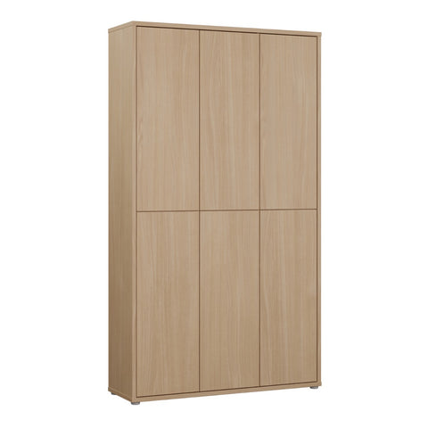 Alice Springs Tall Shoe Cabinet 6 Doors Push-to-Open Elegancia Oak