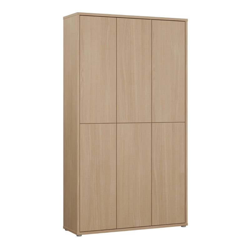 Alice Springs Tall Shoe Cabinet 6 Doors Push-to-Open Elegancia Oak
