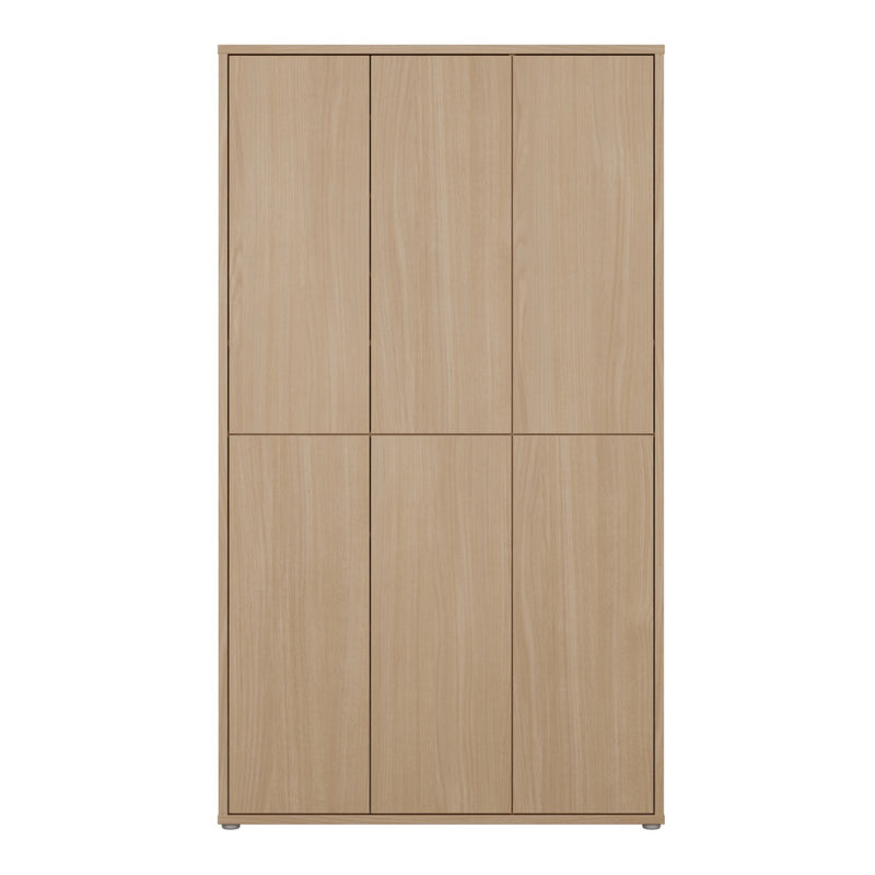 Alice Springs Tall Shoe Cabinet 6 Doors Push-to-Open Elegancia Oak