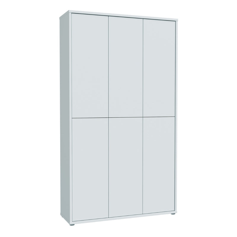 Alice Springs Tall Shoe Cabinet - 6 Door Light Grey Storage