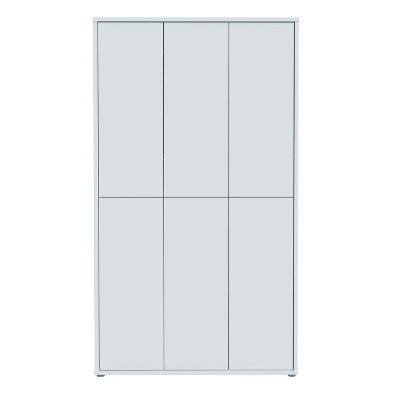 Alice Springs Tall Shoe Cabinet - 6 Door Light Grey Storage