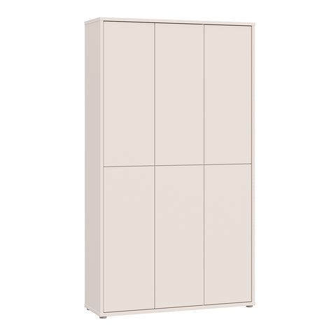 Alice Springs Tall Shoe Cabinet - 6 Door Push-to-Open Sand