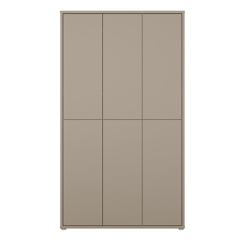 Alice Springs Tall Shoe Cabinet with 6 Doors in Taupe