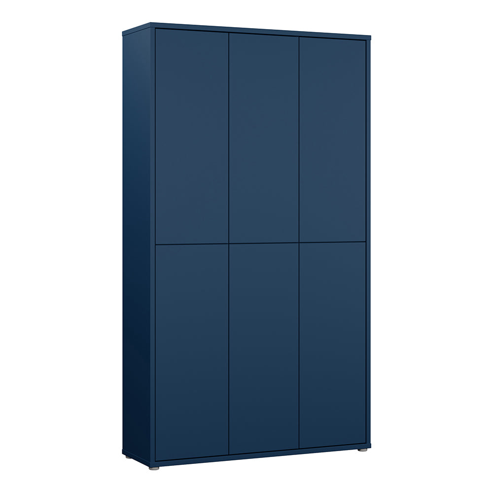 Alice Springs Tall Shoe Cabinet with 6 Doors in Night Blue