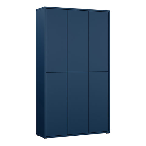 Alice Springs Tall Shoe Cabinet with 6 Doors in Night Blue