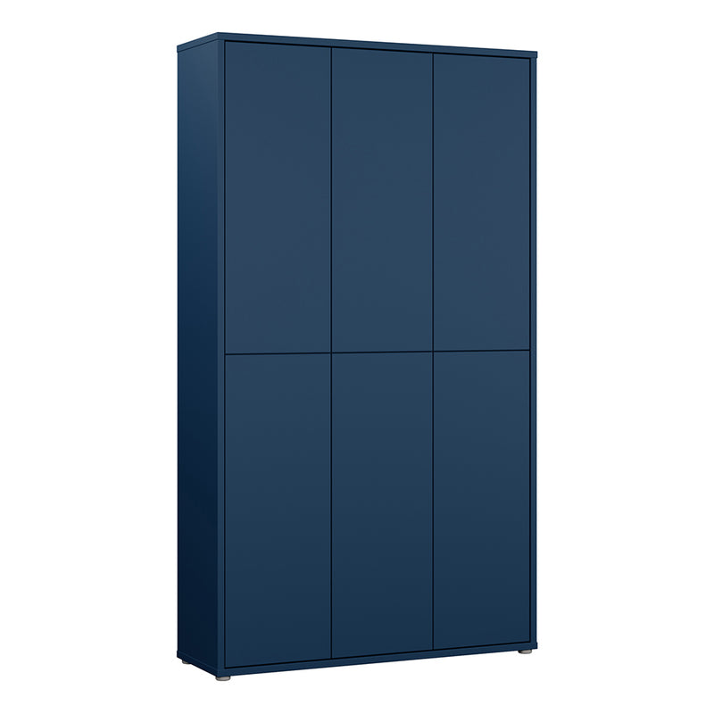 Alice Springs Tall Shoe Cabinet with 6 Doors in Night Blue