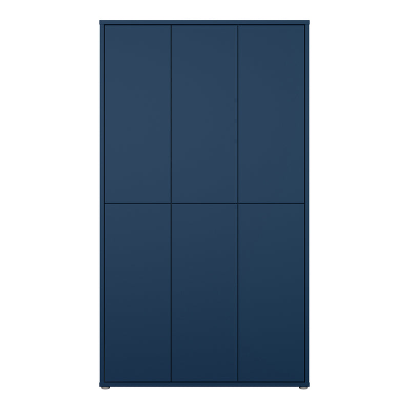 Alice Springs Tall Shoe Cabinet with 6 Doors in Night Blue