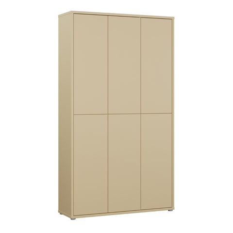Alice Springs Tall Shoe Cabinet with 6 Doors in Butter Yellow