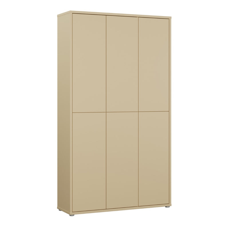 Alice Springs Tall Shoe Cabinet with 6 Doors in Butter Yellow