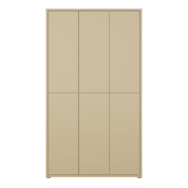 Alice Springs Tall Shoe Cabinet with 6 Doors in Butter Yellow