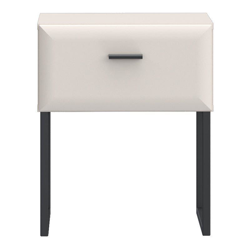 Akihisa Bedside Table with Drawer and Metal Legs in Sand