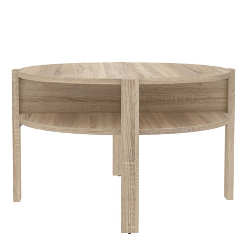 Tobago Round Coffee Table with Open Shelf in Sonoma Oak