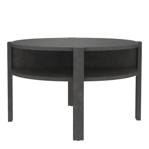 Tobago Round Coffee Table with Open Shelf - Optic Dark Grey