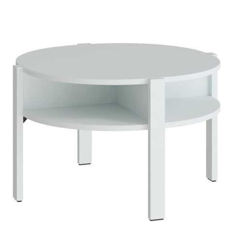 Tobago Round Coffee Table with Open Shelf in Grey