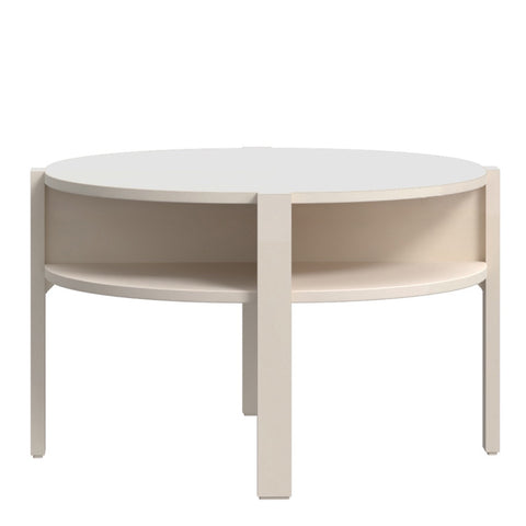 Tobago Round Coffee Table with Open Shelf in Sand