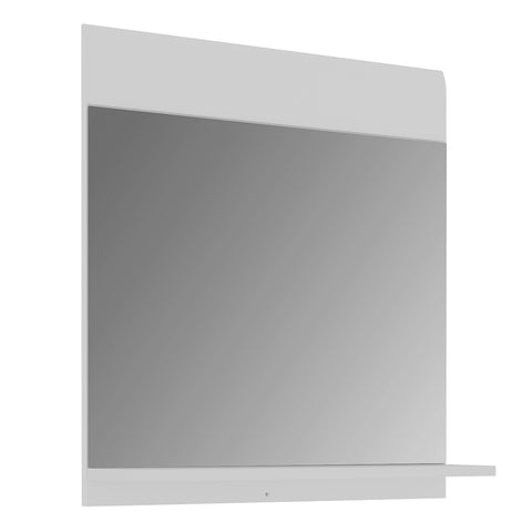 Ice Cave Mirror with Shelf in White High Gloss