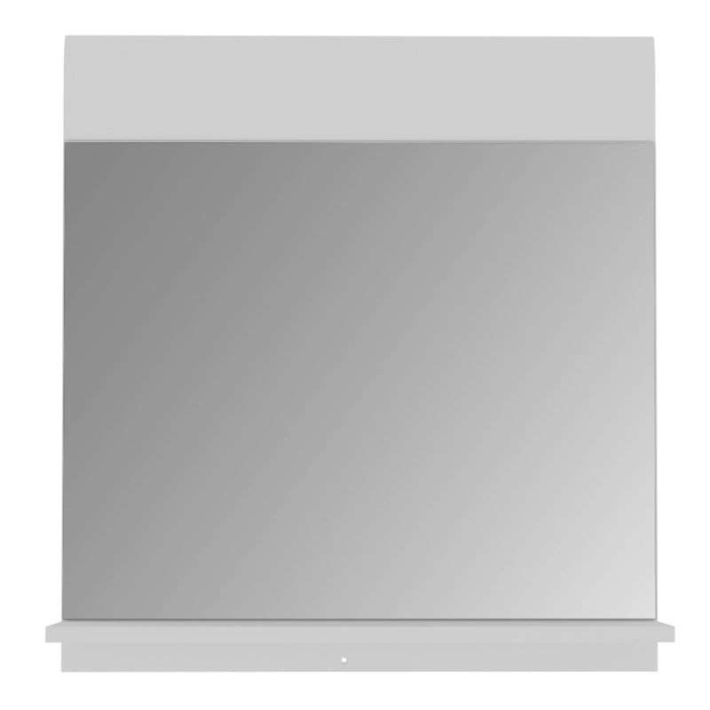 Ice Cave Mirror with Shelf in White High Gloss