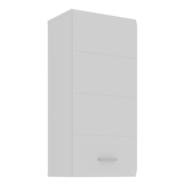 Ice Cave White Gloss Hanging Storage Cupboard with Silver Handle