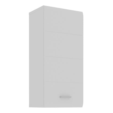 Ice Cave White Gloss Hanging Storage Cupboard with Silver Handle