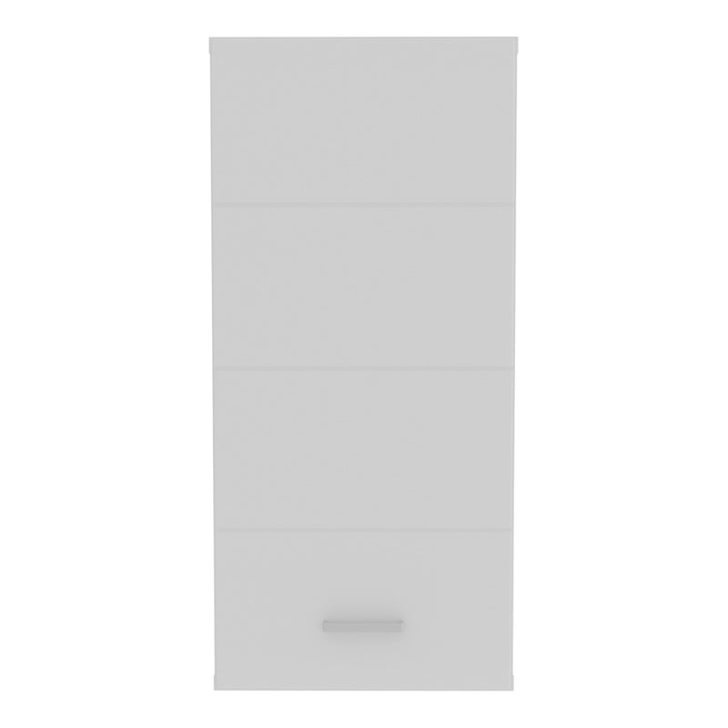 Ice Cave White Gloss Hanging Storage Cupboard with Silver Handle