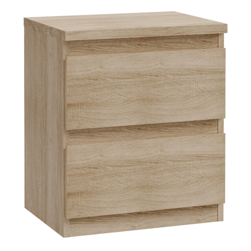 Edmore 2 Drawer Bedside Table in Sonoma Oak