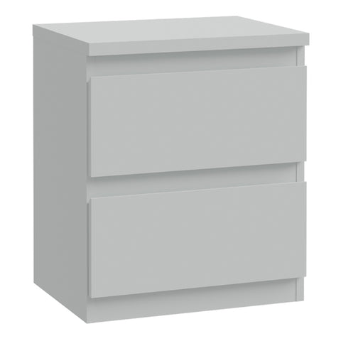 Edmore 2 Drawer Light Grey Bedside Table | Modern Bedroom