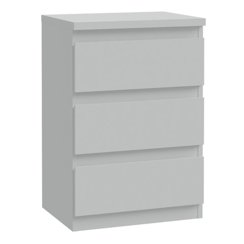 Edmore 3 Drawer Bedside Chest Light Grey – Compact Storage