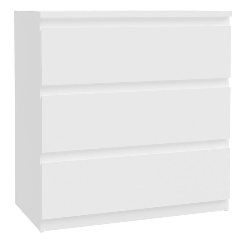 Edmore 3 Drawer Chest in White - Modern Bedroom Storage